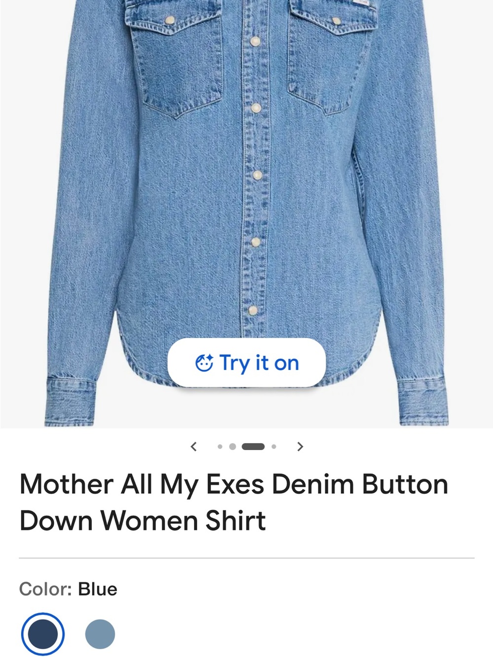 MOTHER Light Blue Denim Button-Down Shirt - Picture 2 of 9